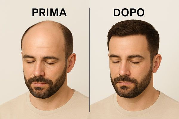 Risultati naturali prima e dopo trapianto capelli Italia
