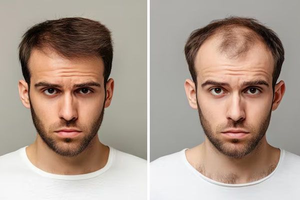 confronto tra trapianto di capelli prima e dopo caso 1
