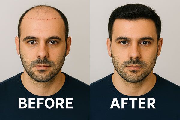 Risultati prima e dopo trapianto capelli in Turchia su paziente europeo - Risultati trapianto capelli in Turchia