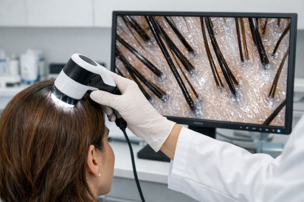 Analisi del cuoio capelluto con dermatoscopio