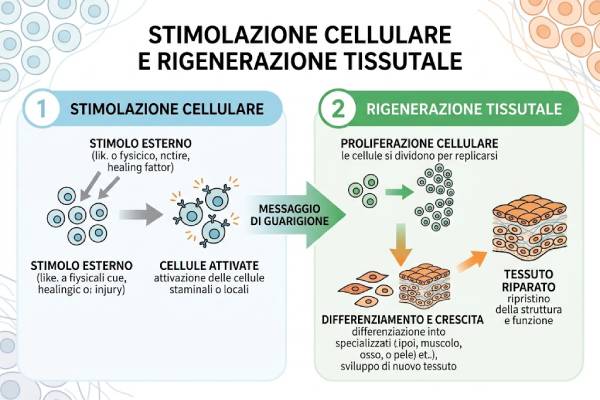 Processo di biostimolazione cellulare e rigenerazione dei tessuti