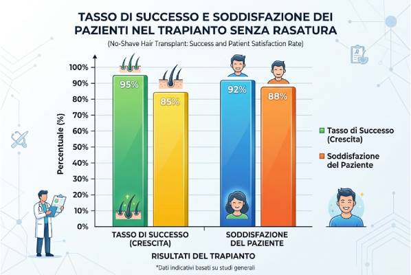 Dati statistici sulla efficacia del trapianto di capelli senza rasatura