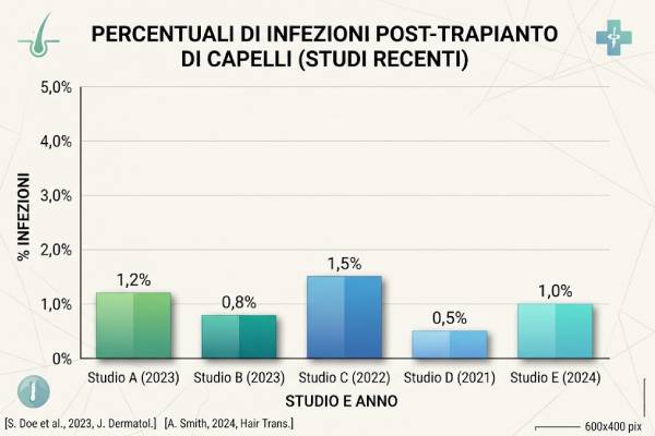 Statistiche sull’incidenza di infezioni dopo il trapianto di capelli