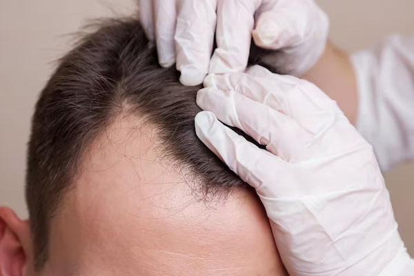 Immagine di un medico che esamina un paziente con area trapiantata