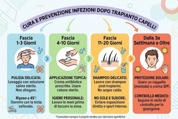 Guida visiva alle pratiche di prevenzione delle infezioni post-trapianto
